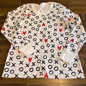 Hanna Andersson Pajama Top Love Xoxo Hearts Valentines Family Matching Large